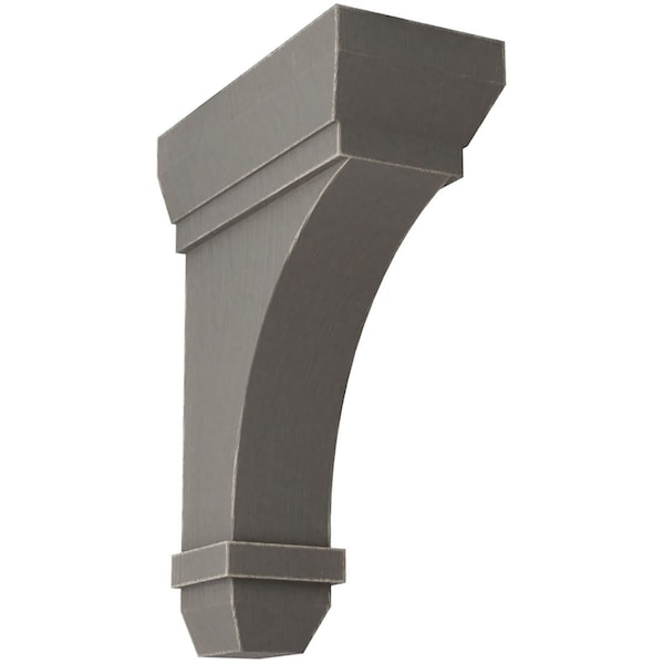 Ekena Millwork 2 1/4"W x 5"D x 7"H Stockport Wood Vintage Decor Bracket, Reclaimed Grey BKTWD02X05X07STGY - main